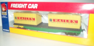 AN LIFE LIKE WAGON WITH RAILEX CONTAINERS