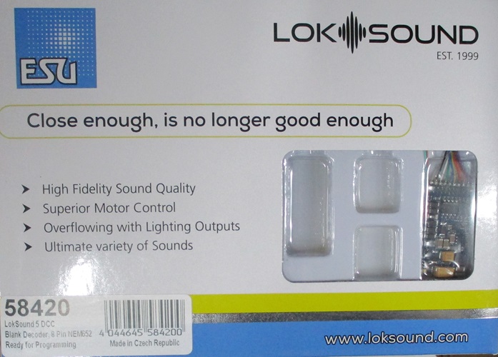 ESU V5 LOK SOUND 8 PIN DECODER 58420