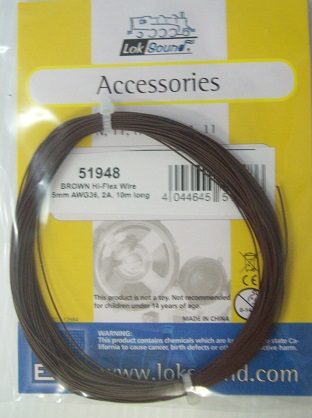 ESU .5mm 2A WIRE 10m LONG BROWN 51948