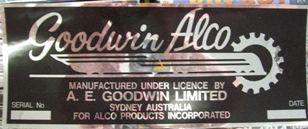 GOODWIN ALCO STICK ON BUILDERS PLATE