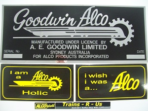 GOODWIN ALCO BUILDERS PLATE stick on