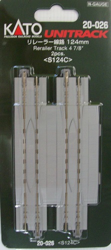 20-026 N SCALE RERAILER TRACK 124mm 2 piece pack