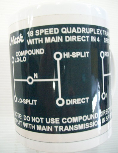 MACK QUAD BOX SHIFT PATTERN COFFEE MUG