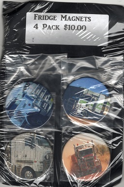 4 PACK TRUCK 57mm FRIDGE MAGNETS