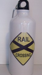 RAIL XING SIGN DRINK BOTTLE